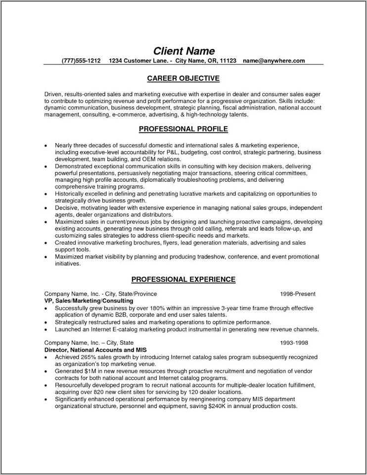 Career Objective Ideas For Resume