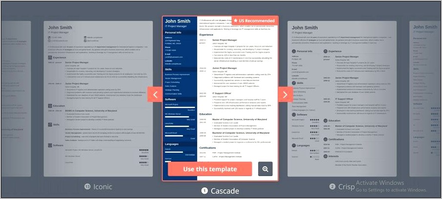 Cascade Resume Template Free Download