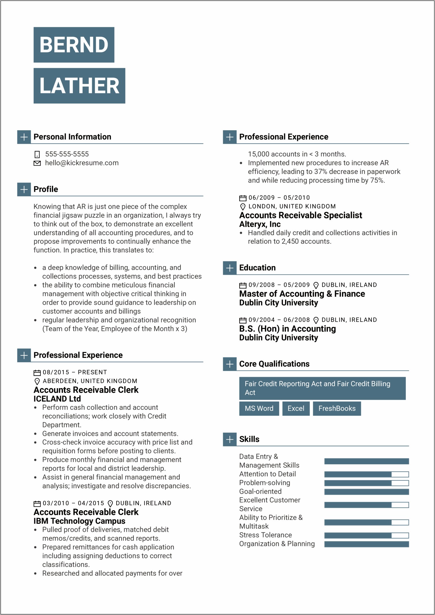 Cash Application Specialist Resume Sample