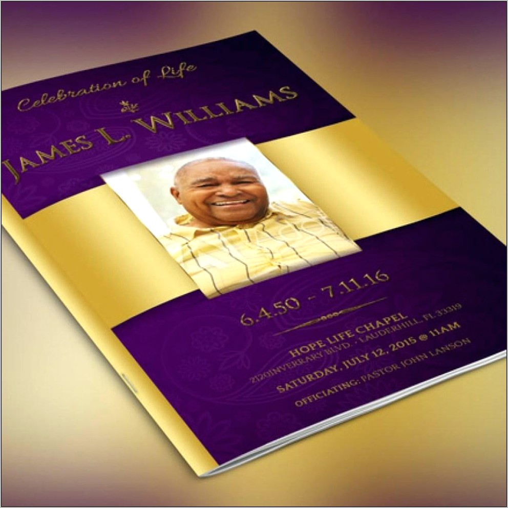 Celebration Program Template Publisher Download Not Funeral