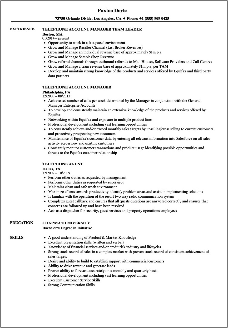 Cell Phone Skills For Resume