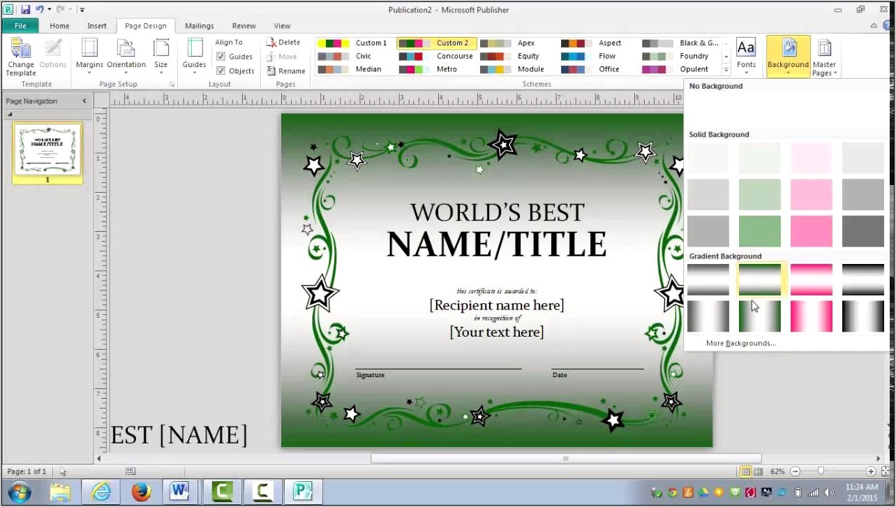 Certificate Templates For Microsoft Publisher Download