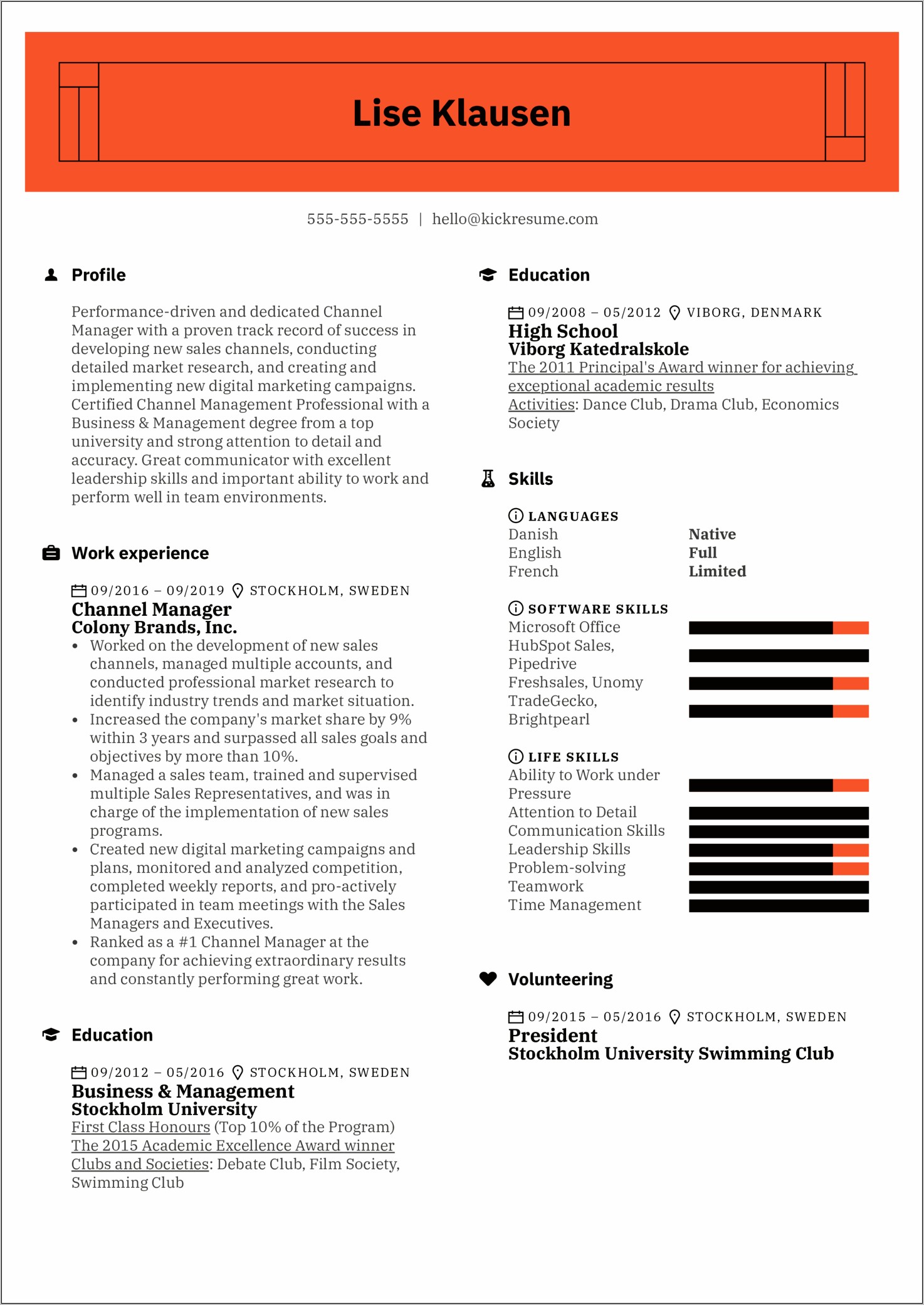 Channel Development Manager Resume Sample