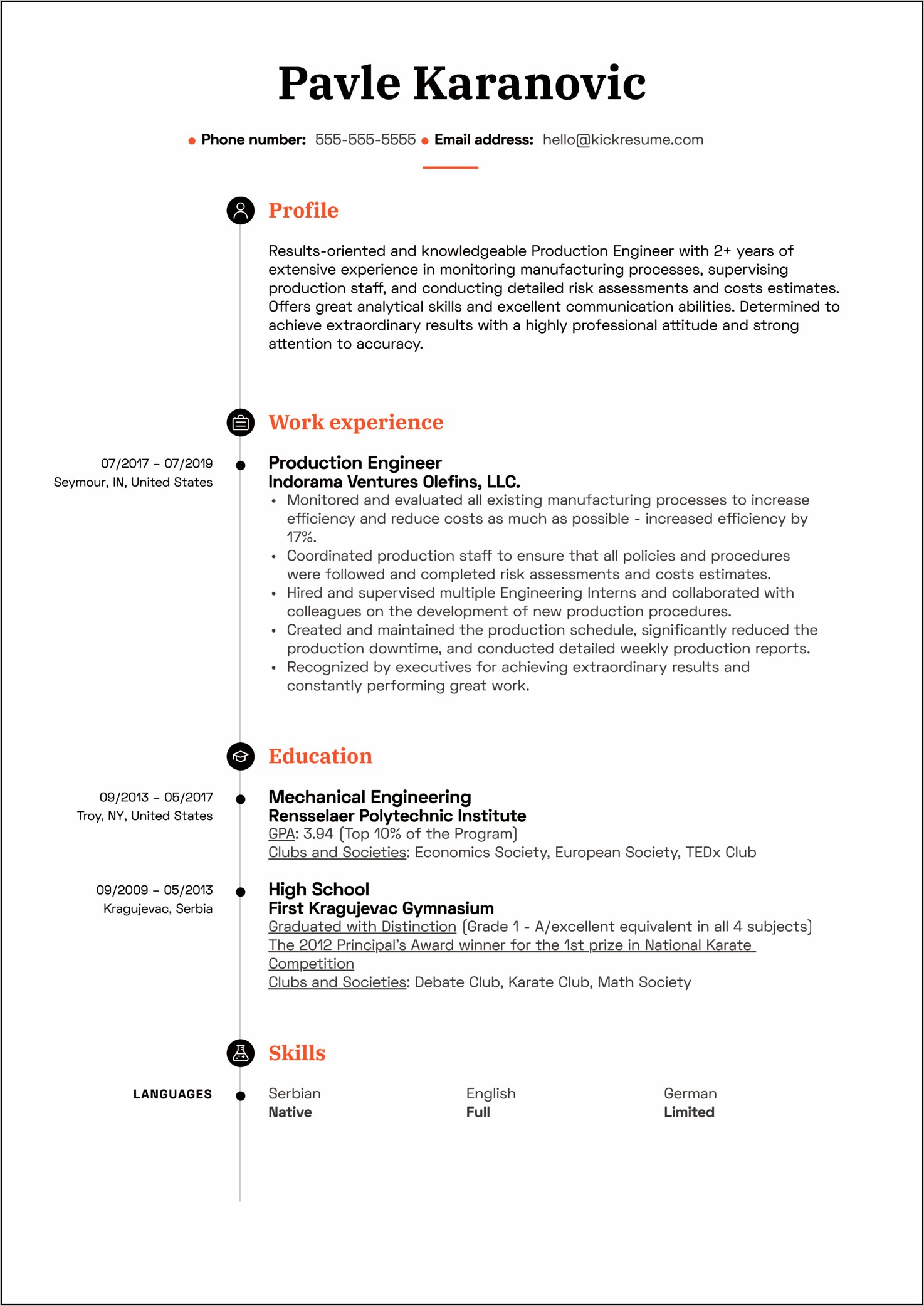 Chemical Engineering Resume Sample Pdf