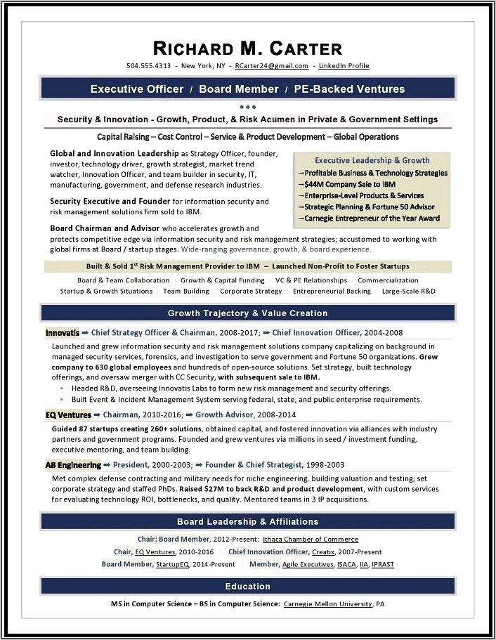 Chief Marketing Officer Resume Samples