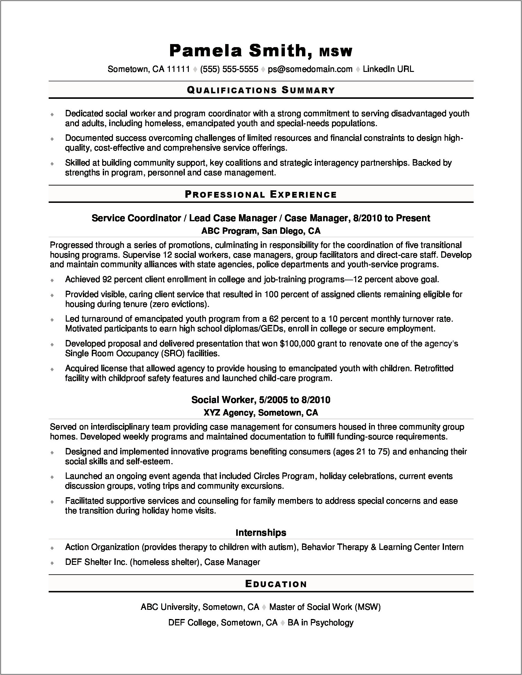 Child Life Specialist Resume Example