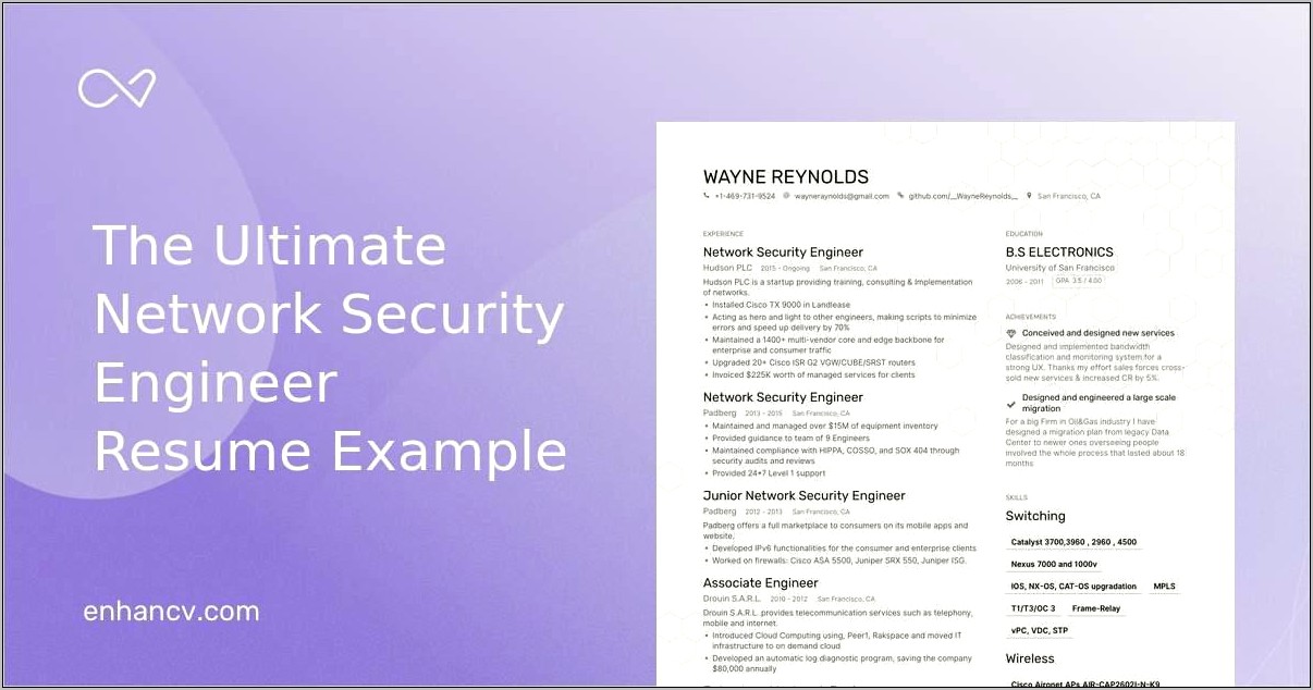 Cisco Wireless Solutions Sample Resume