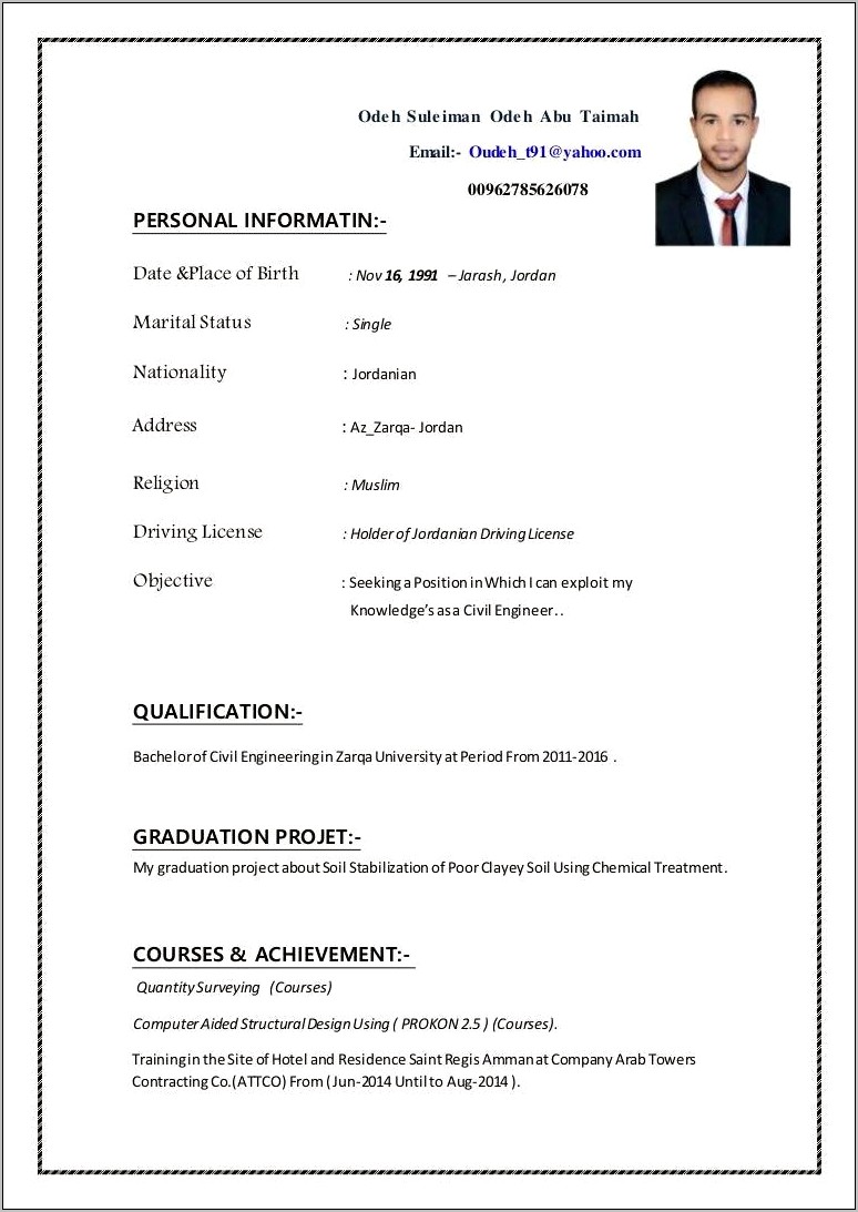 Civil Engineer Career Objective Resume