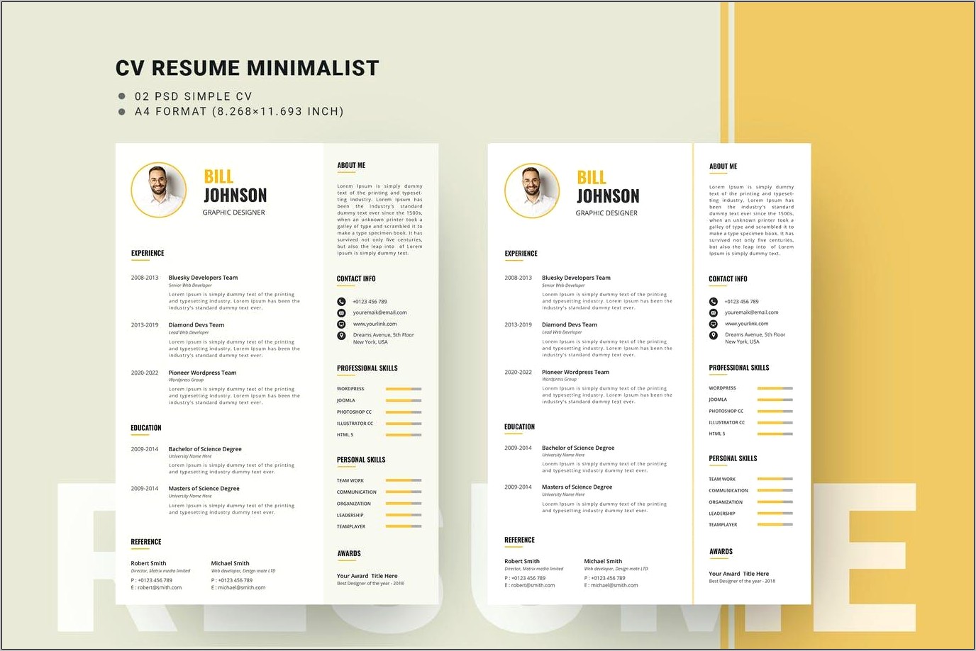 Clean Minimal Resume Free Download