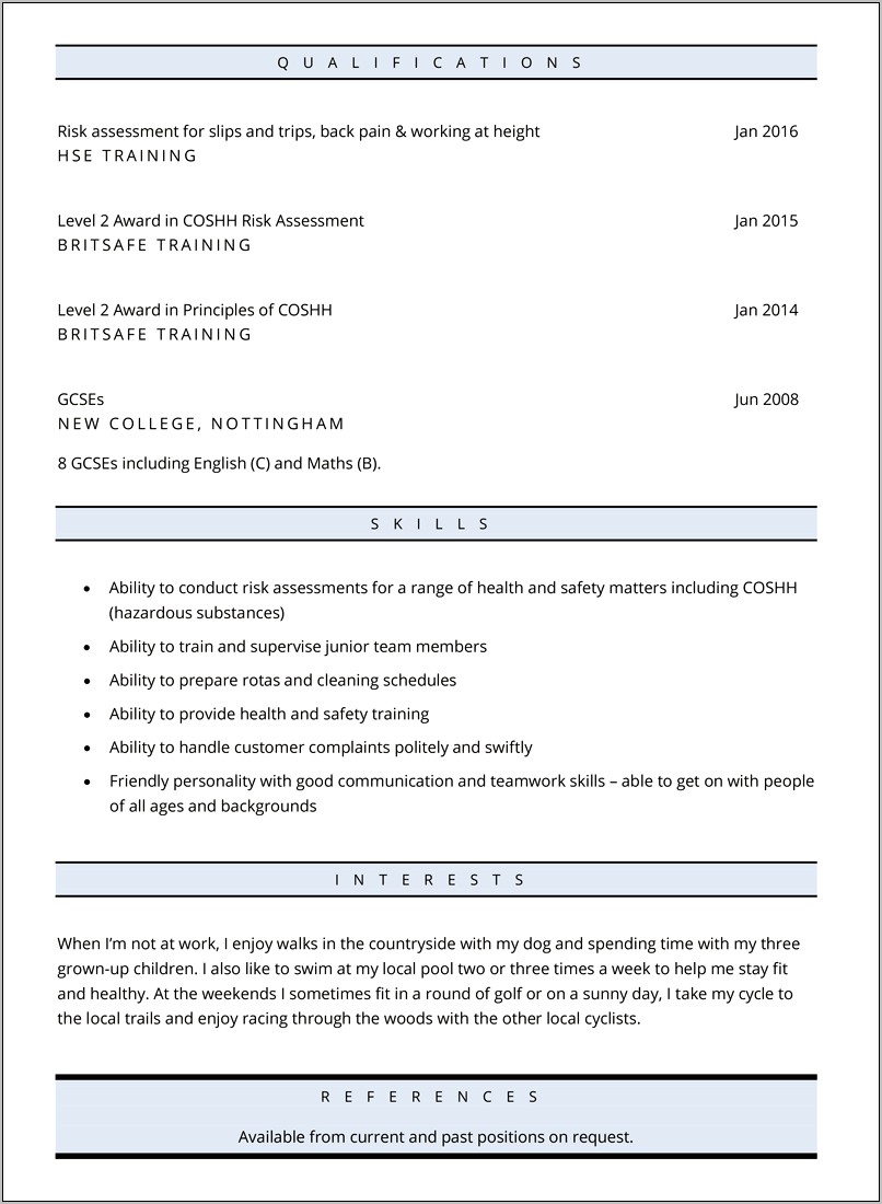 Cleaner Resume Sample No Experience