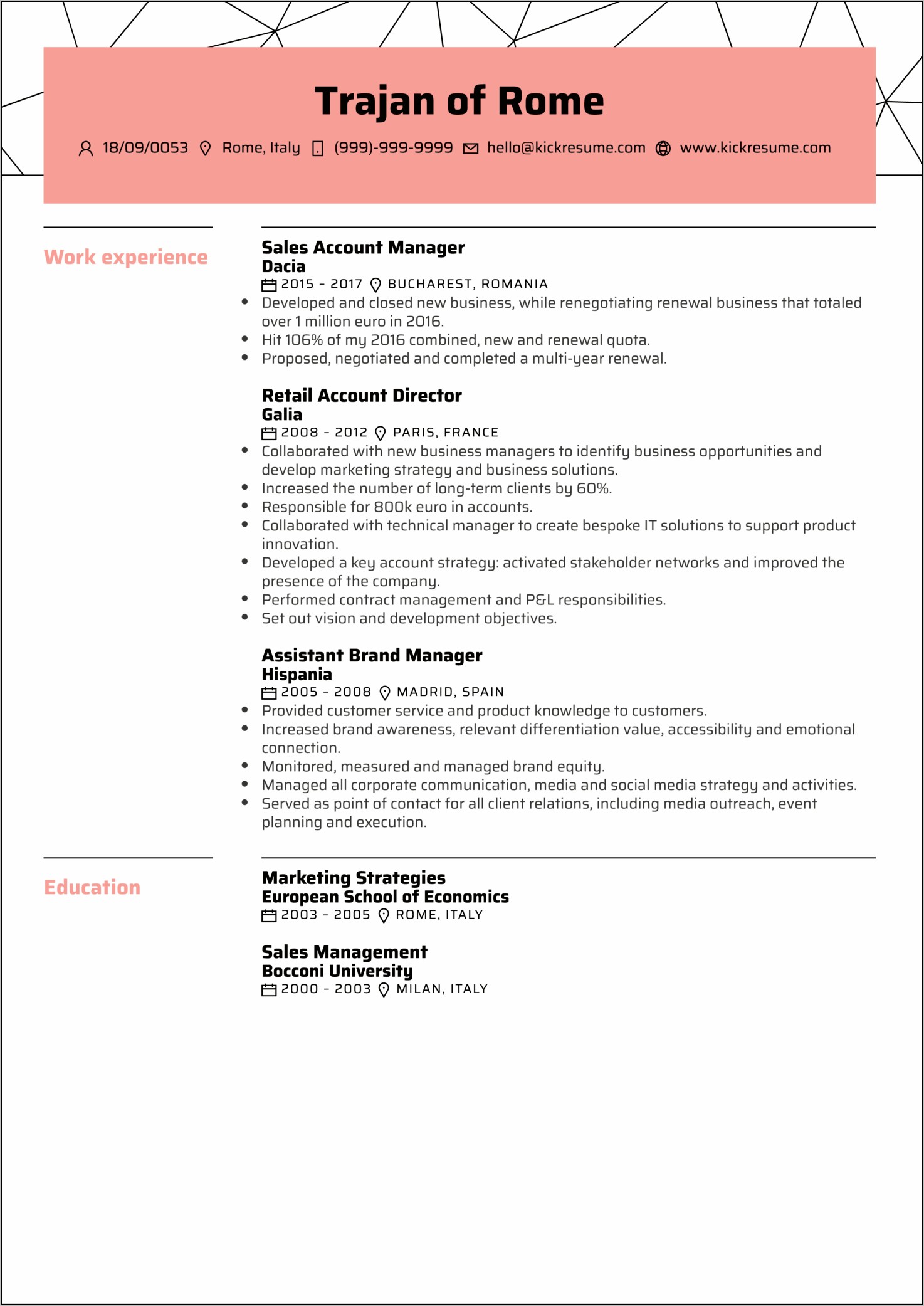 Client Relationship Manager Resume Sample