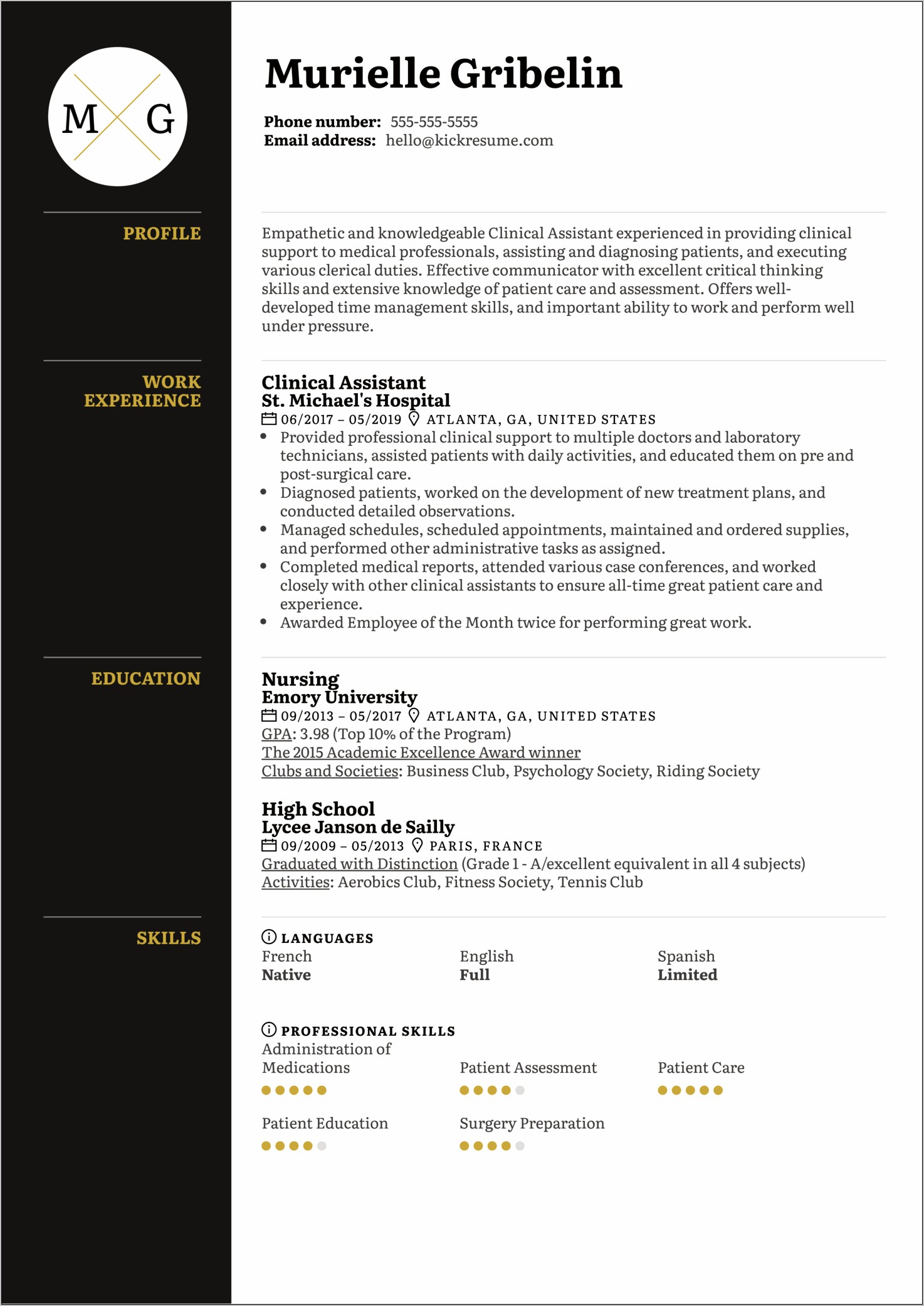 Clinical Assistant Job Description Resume