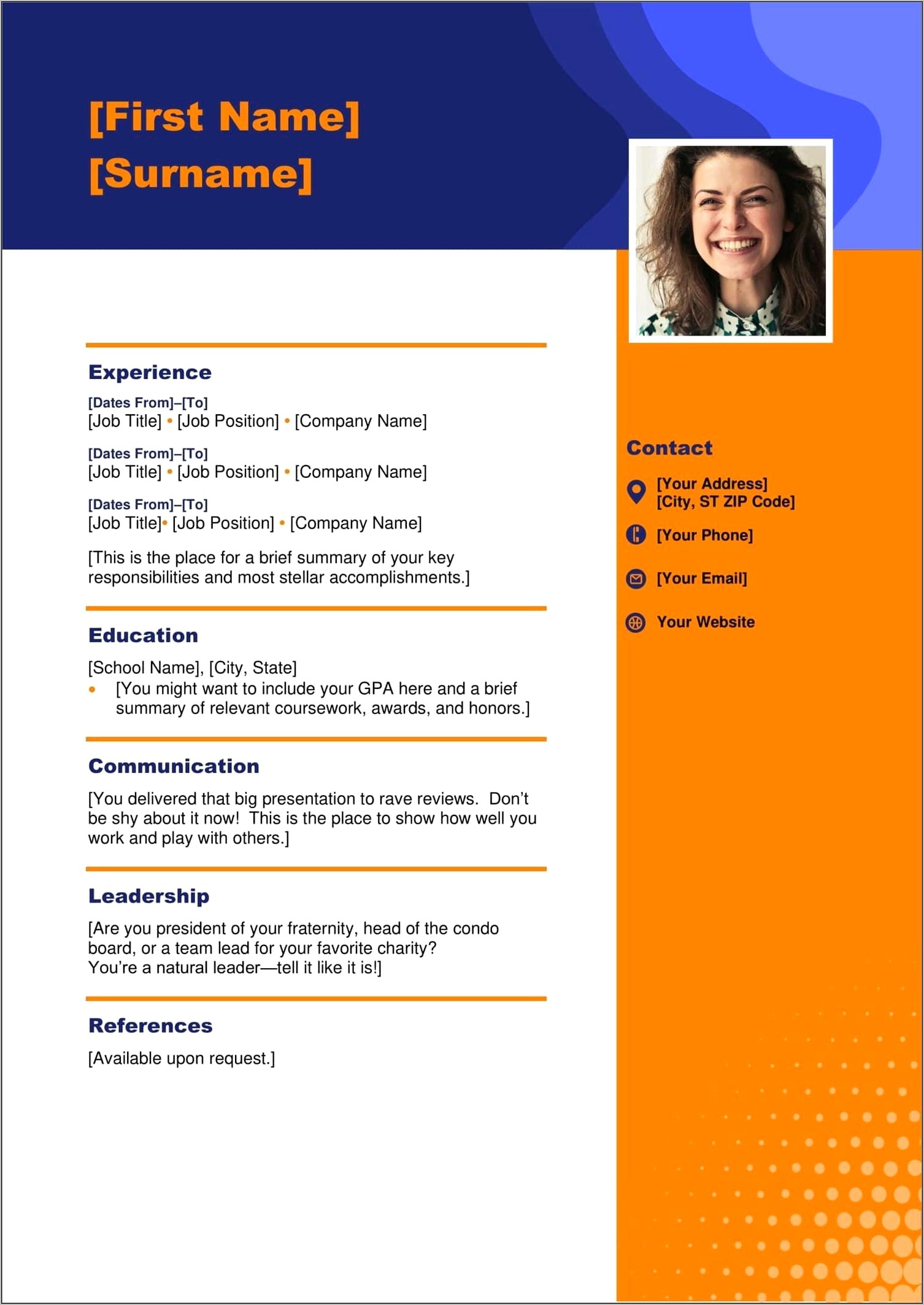 Colorful Resume Format Free Download