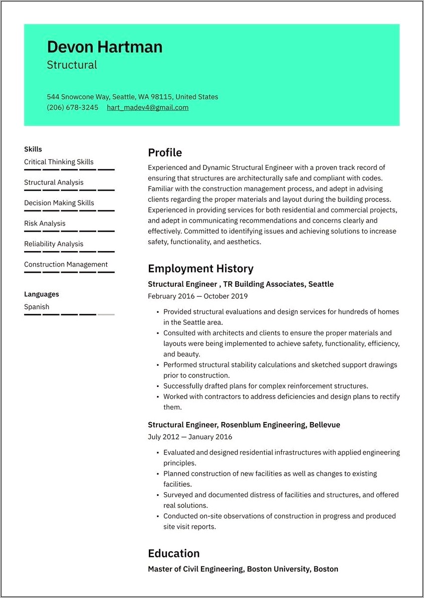 Computational Physics Undergrad Resume Example