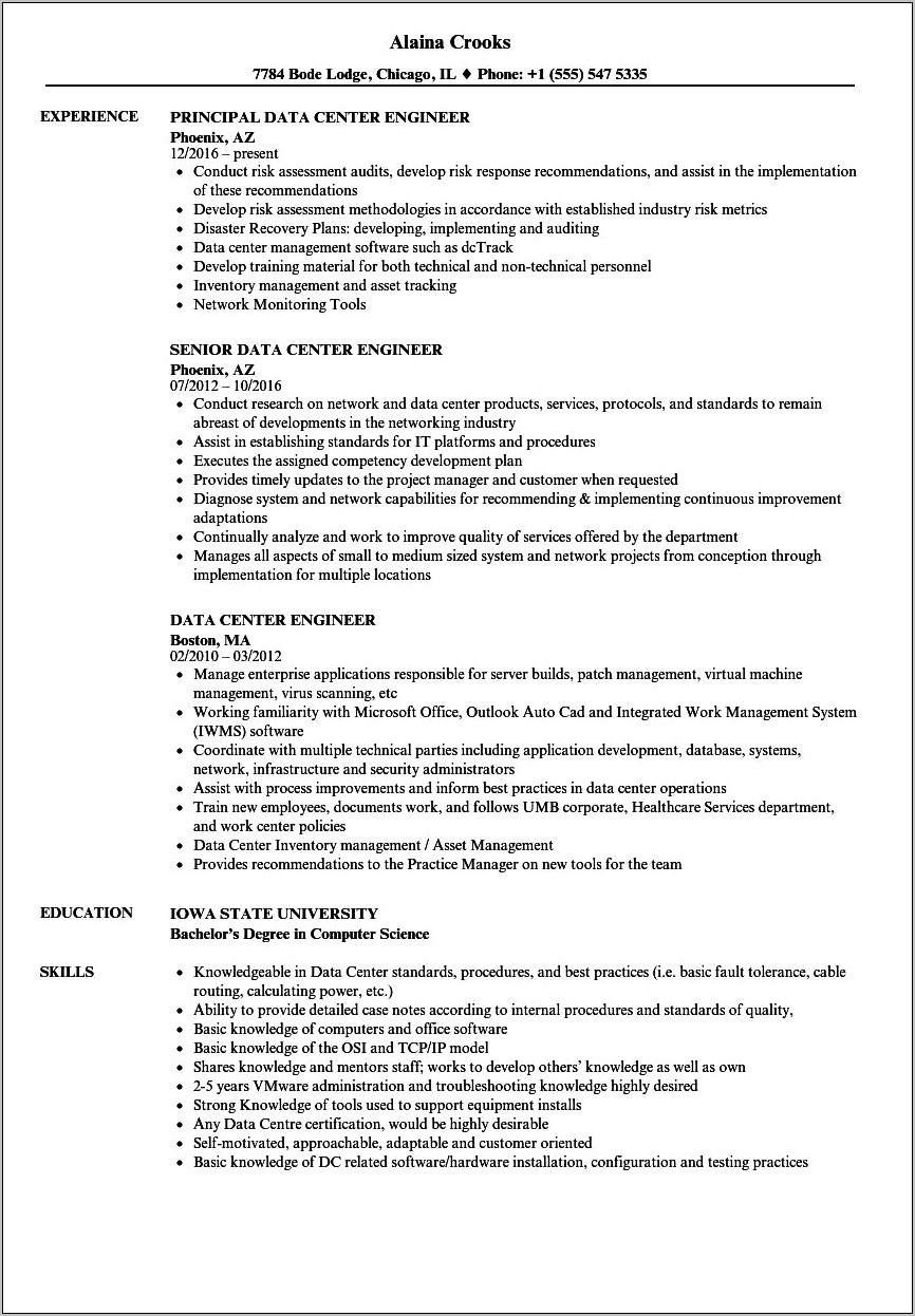 Computer Data Recovery Resume Samples