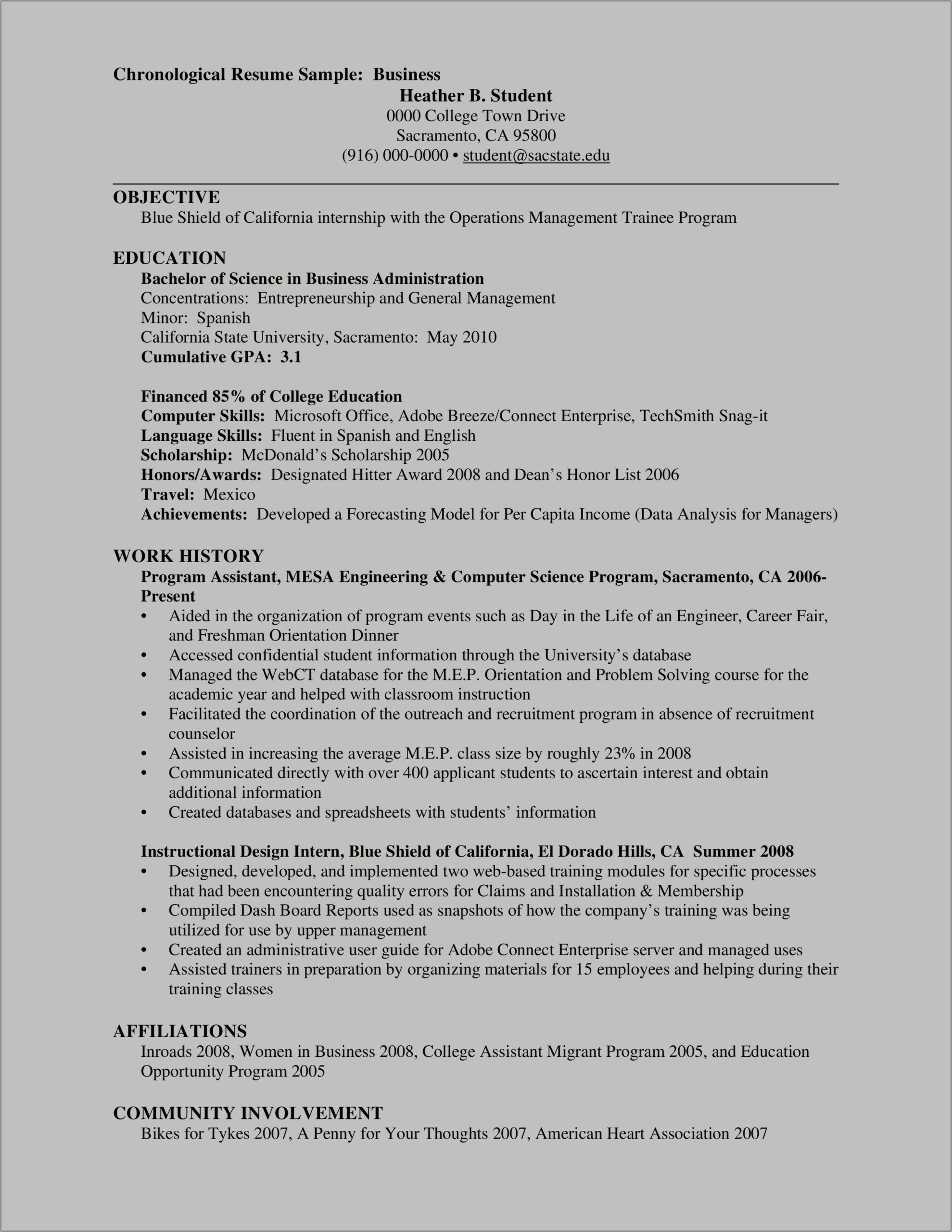 Computer Skills For Business Resume