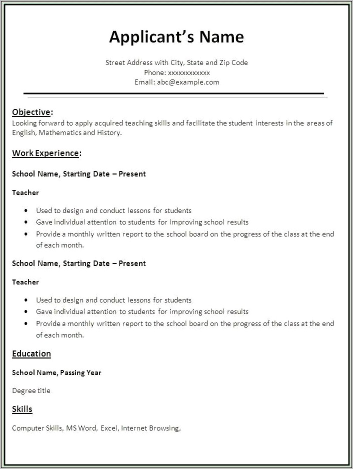 Computer Skills For Teaching Resume