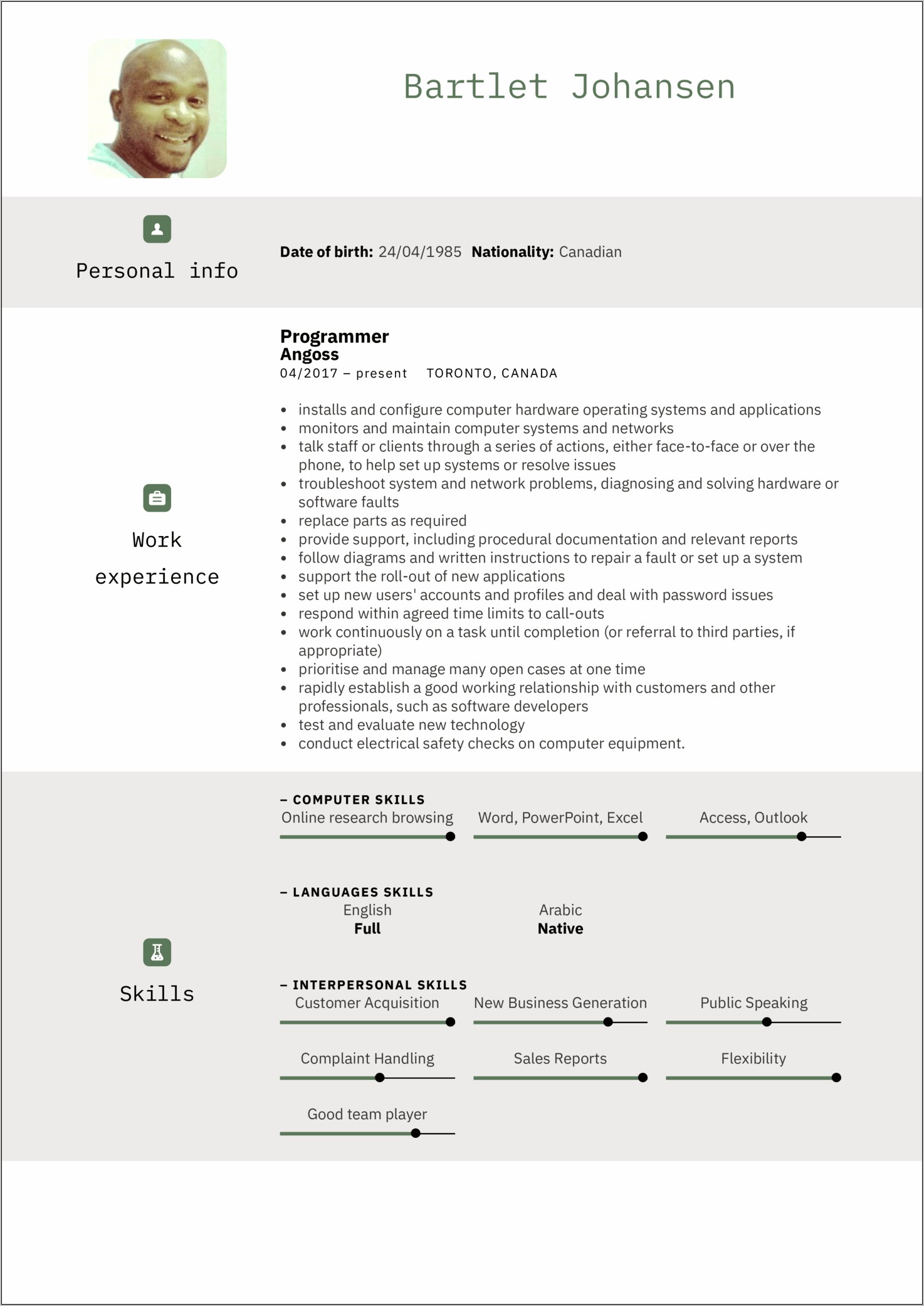 Computer Support Specialist Resume Sample