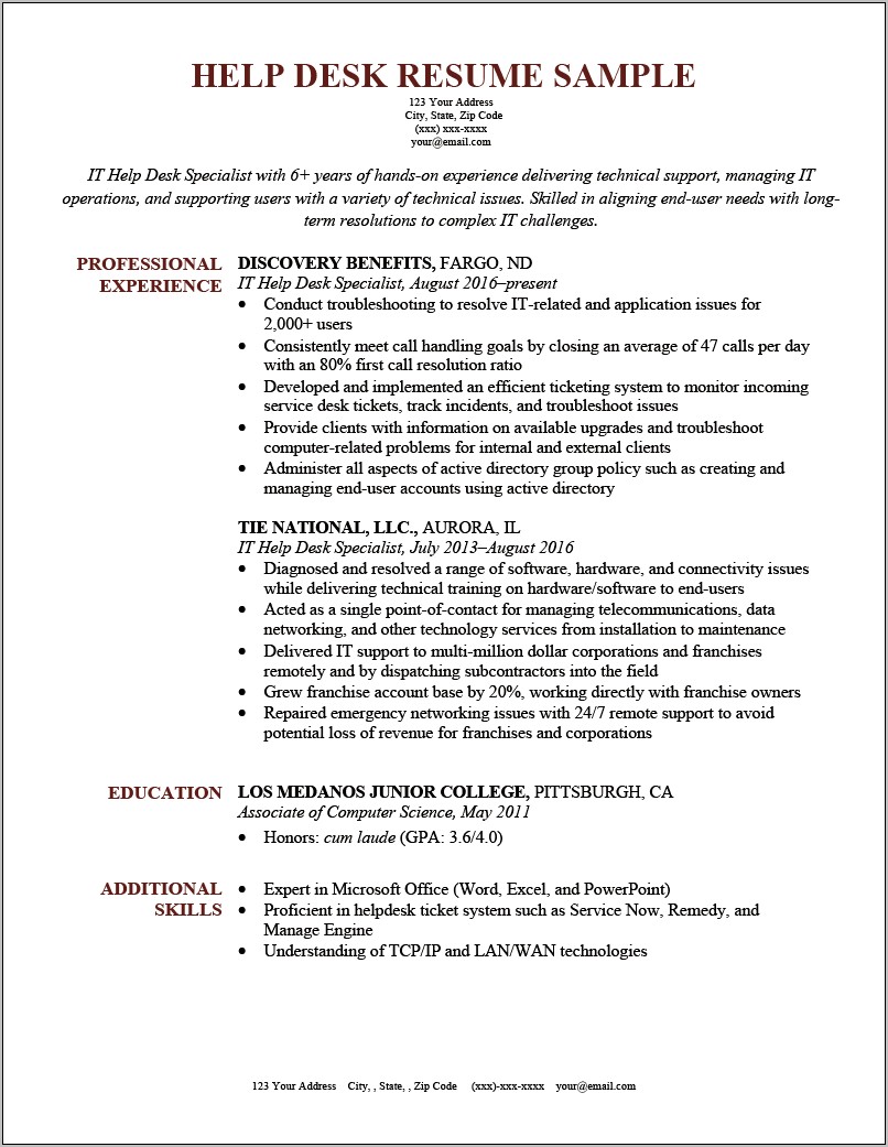 Computer Tech Skills On Resume