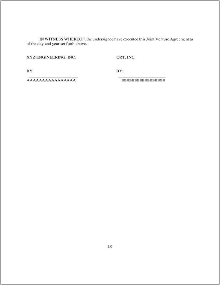 Construction Joint Venture Agreement Template Download Freepandadoc