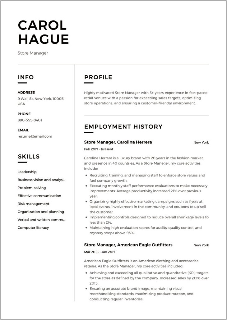 Construction Store Officer Resume Sample