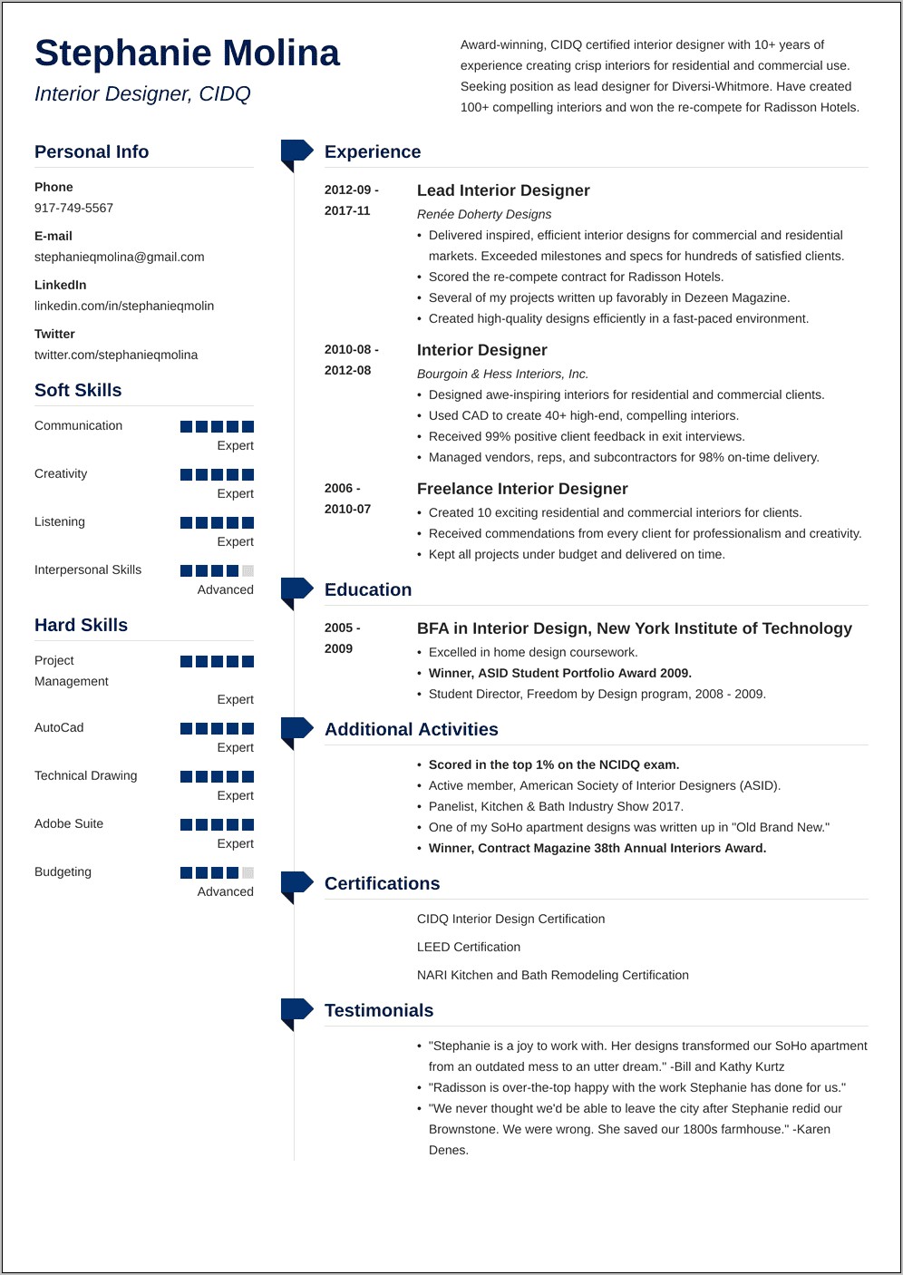 Container House Designer Resume Examples