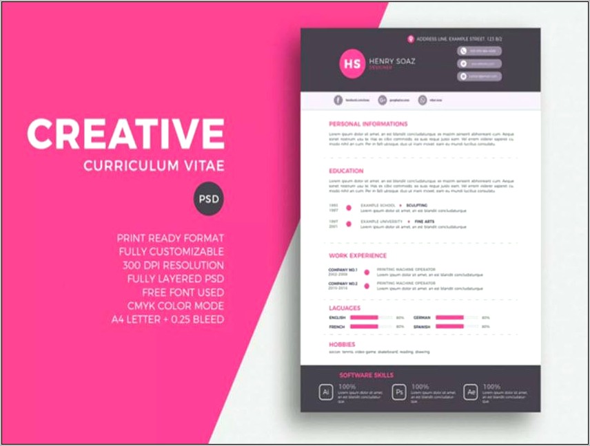 Cool Resume Templates Illustrator Free