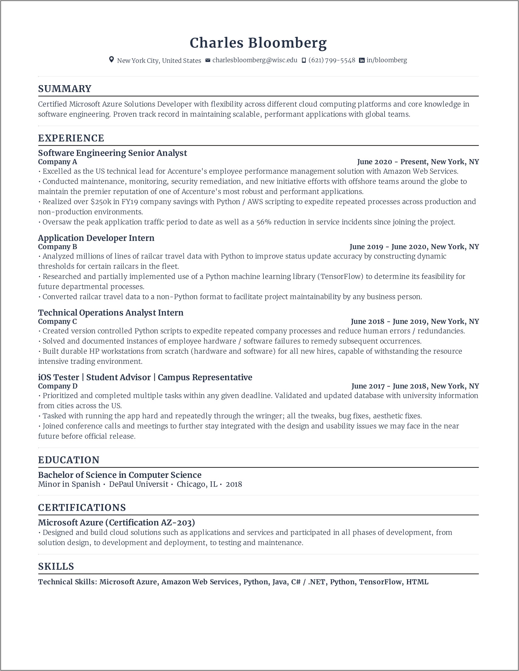 Core Knowledge And Skills Resume