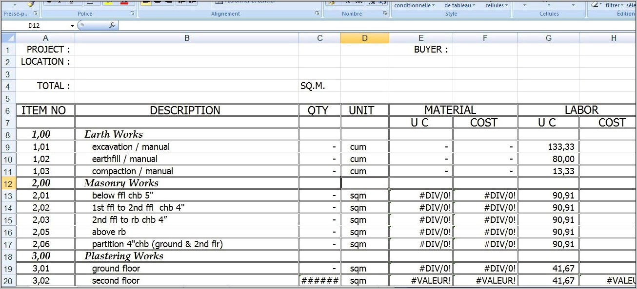 Cost Web Development Estimate Template Download Excel