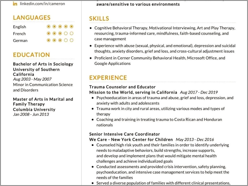 Counseling Center Case Management Resumes