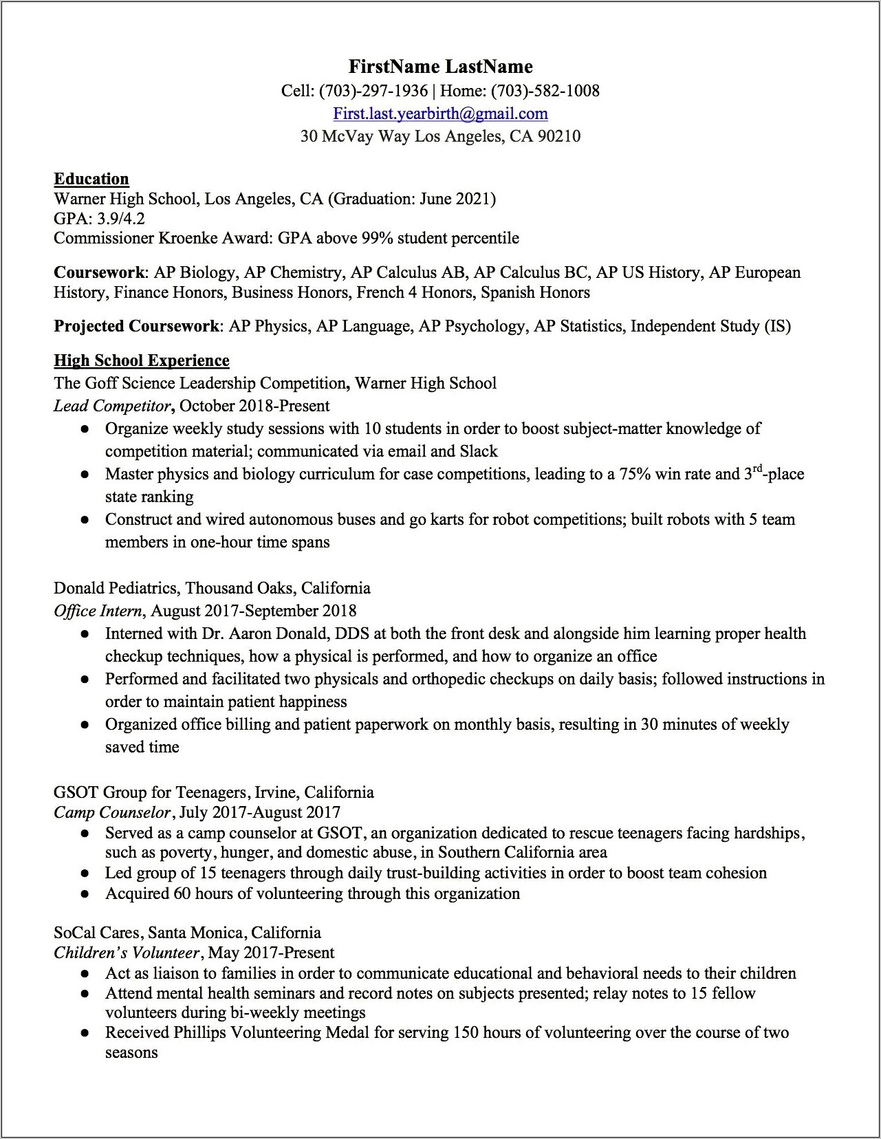 Counseling Psychology Insurance Resume Sample