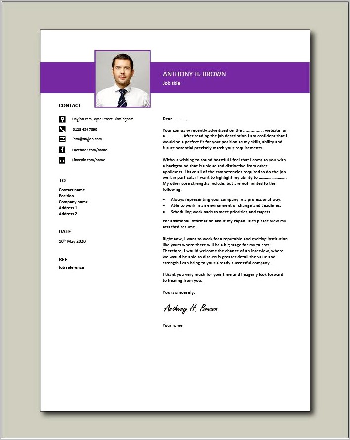 Cover Letter Examples Enclosed Resume
