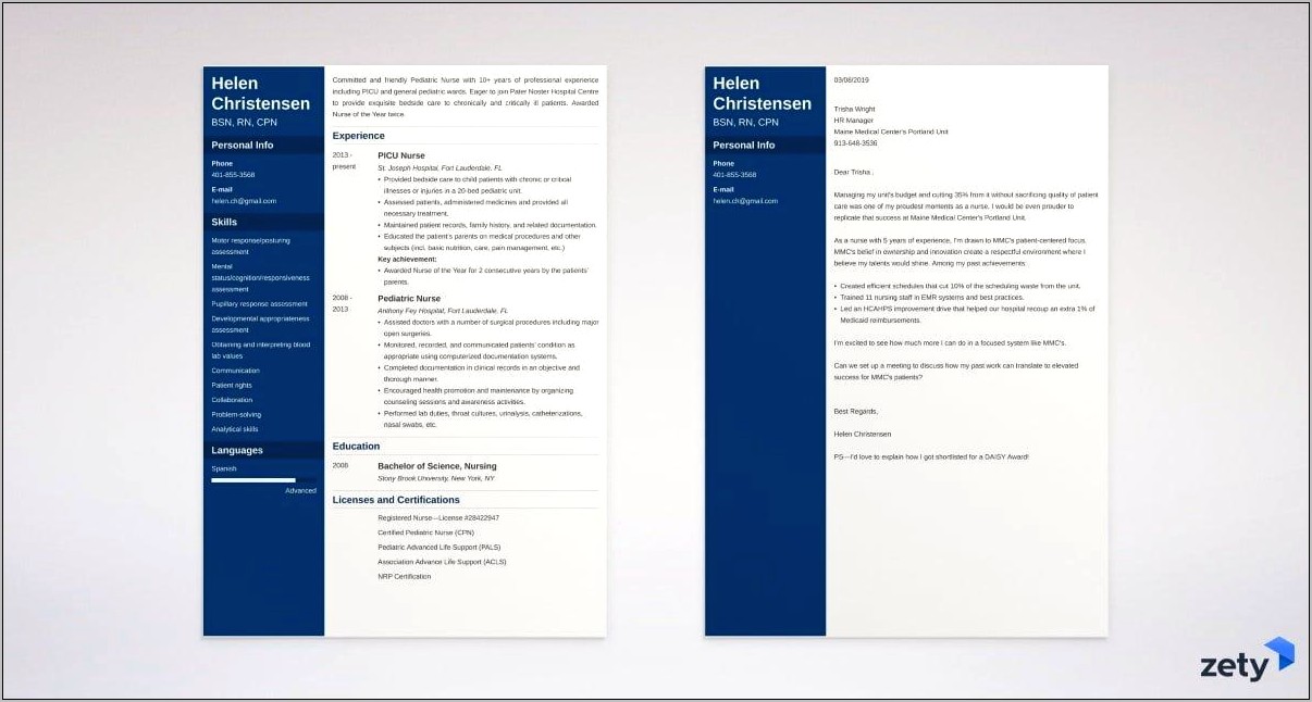 Cover Letter Resume Examples Nursing