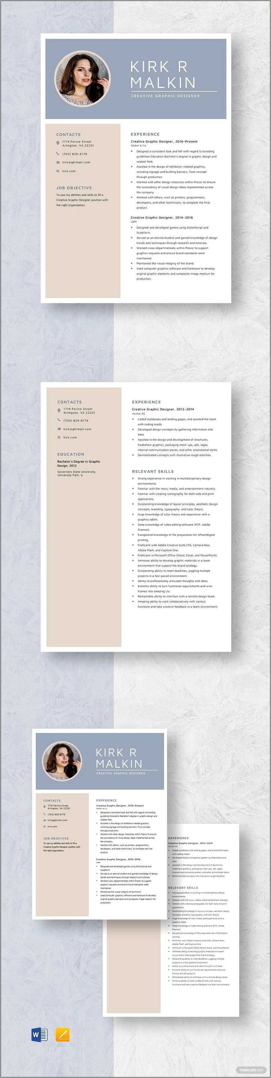 Creative Market Free Resume Template