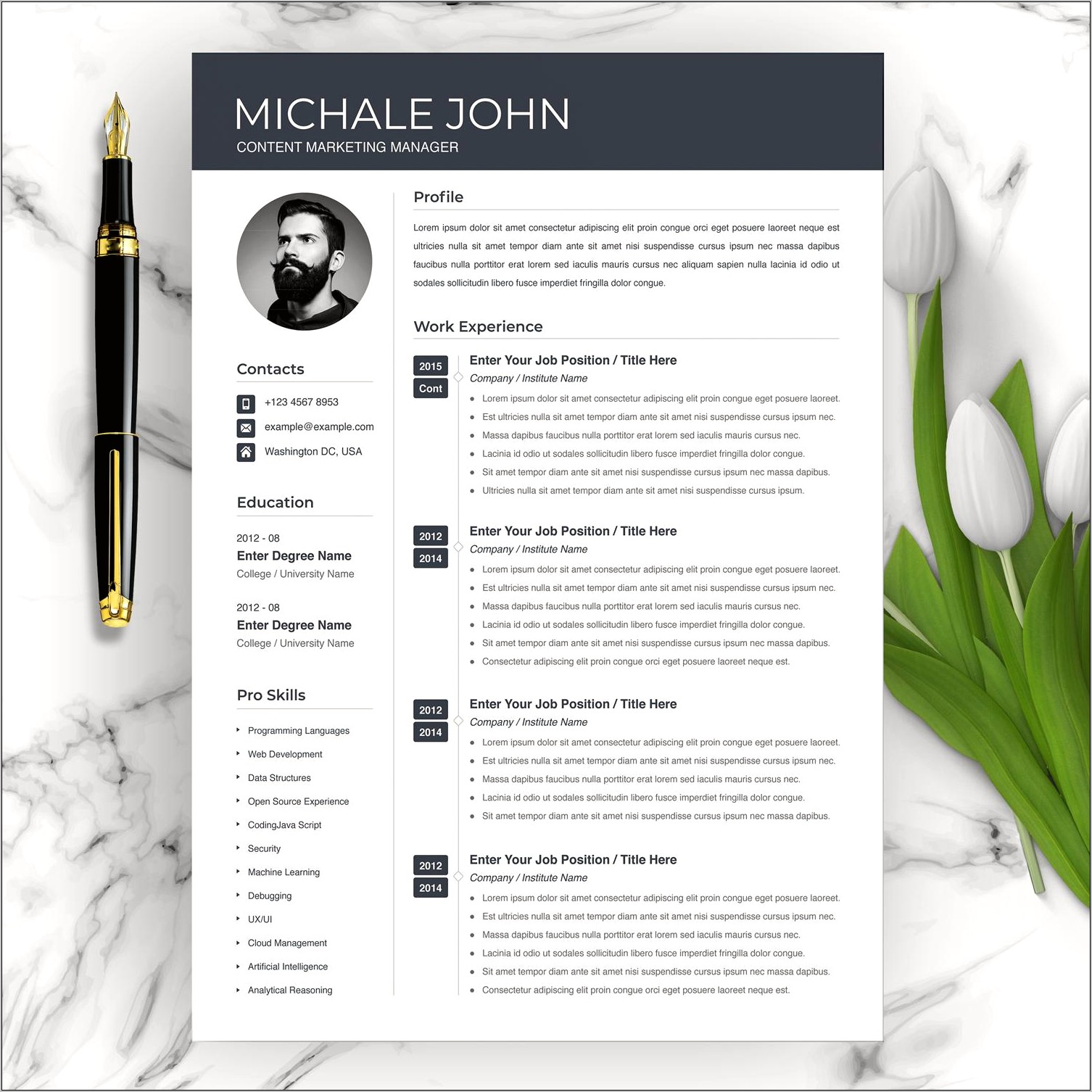 Creative Market Resume Free Download