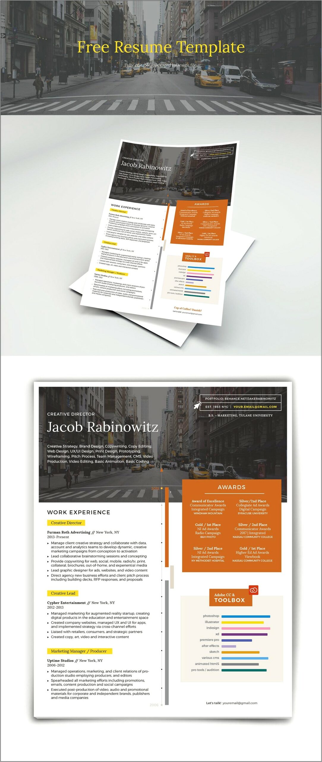 Creative Marketing Resume Templates Free