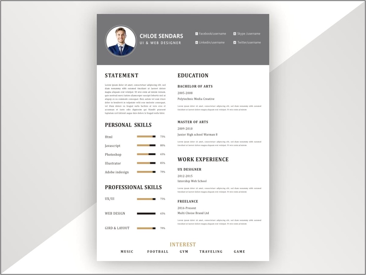 Creative Resume For Free Download