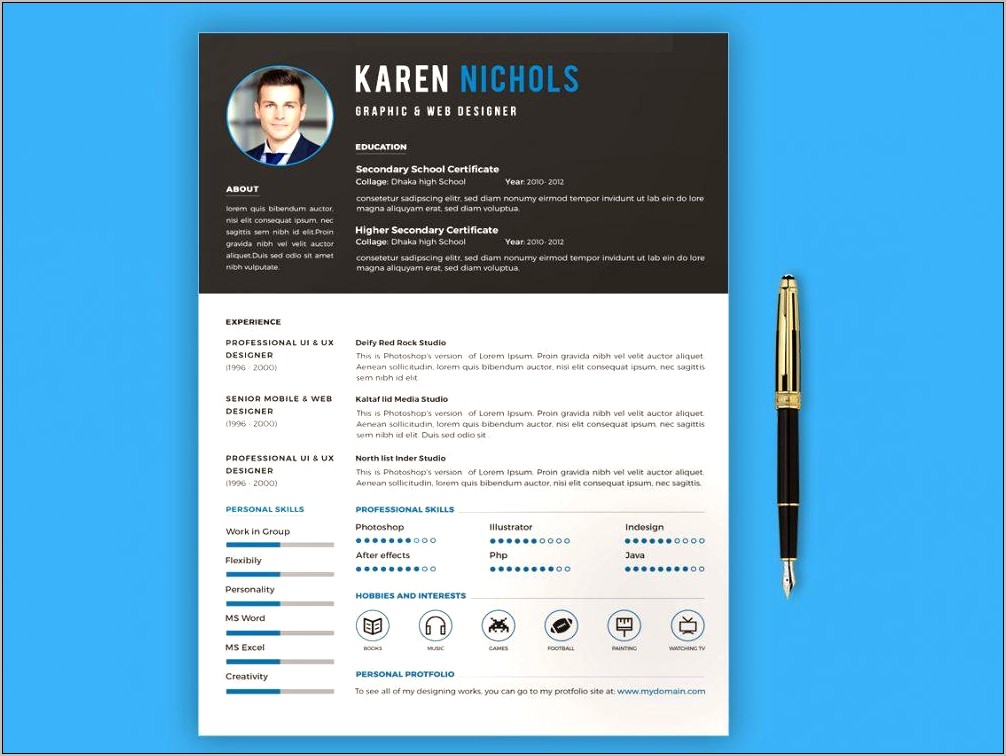 Creative Resume Psd Free Download