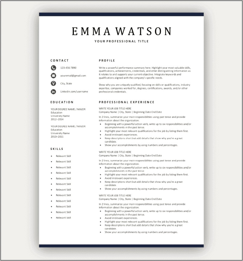 Creative Simple Resume Templates Free