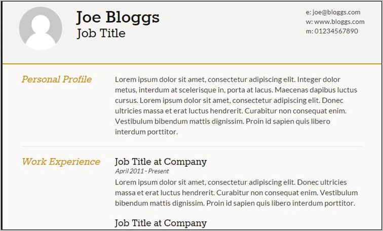 Css Resume Templates Free Download