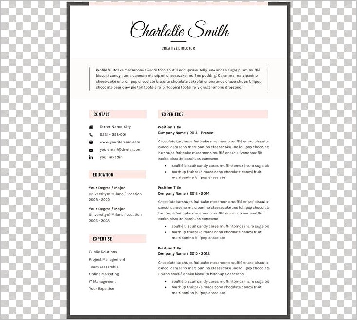 Curriculum Vitae Template Download Ms Word