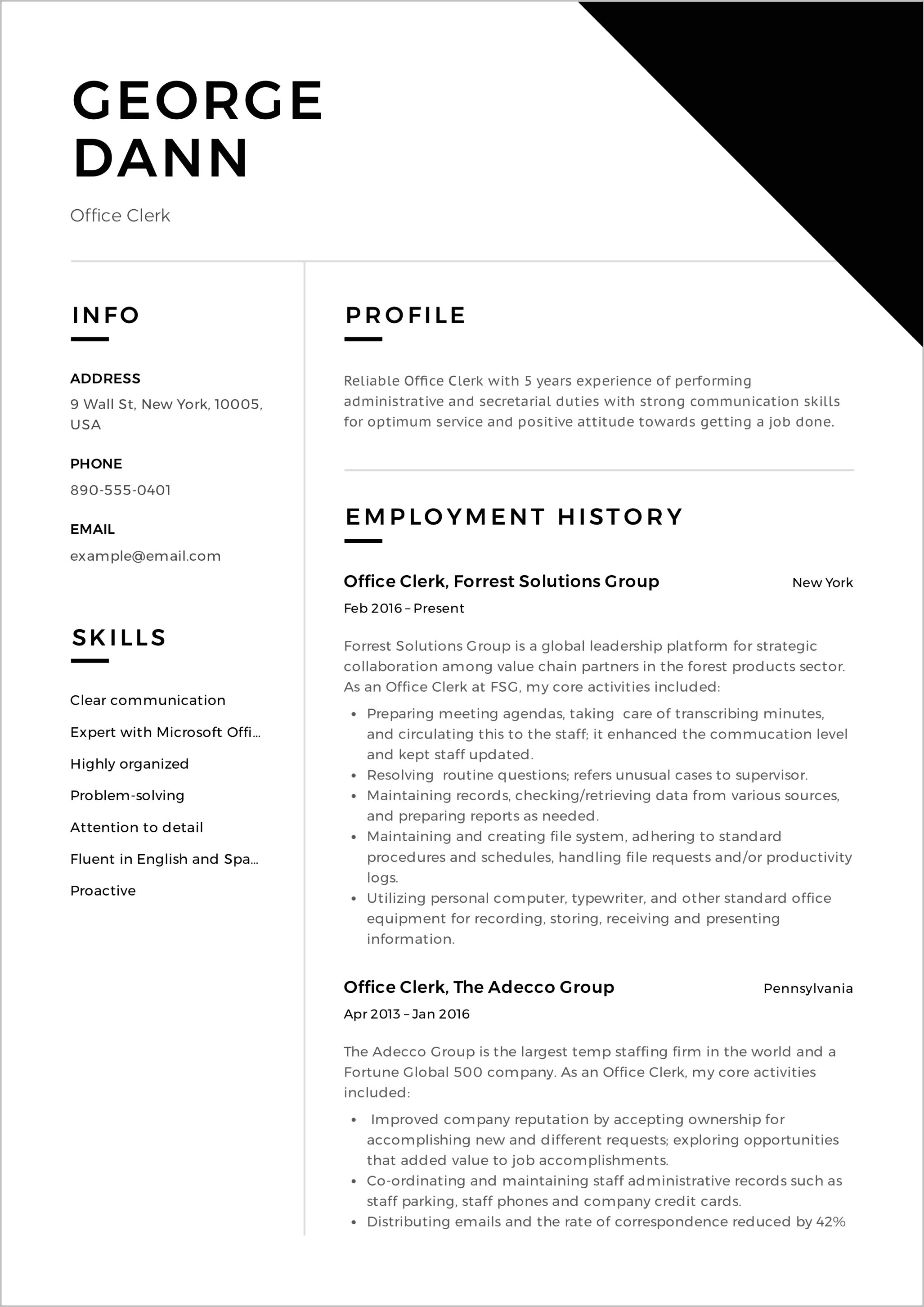 Customer Clerk Position Resume Objective