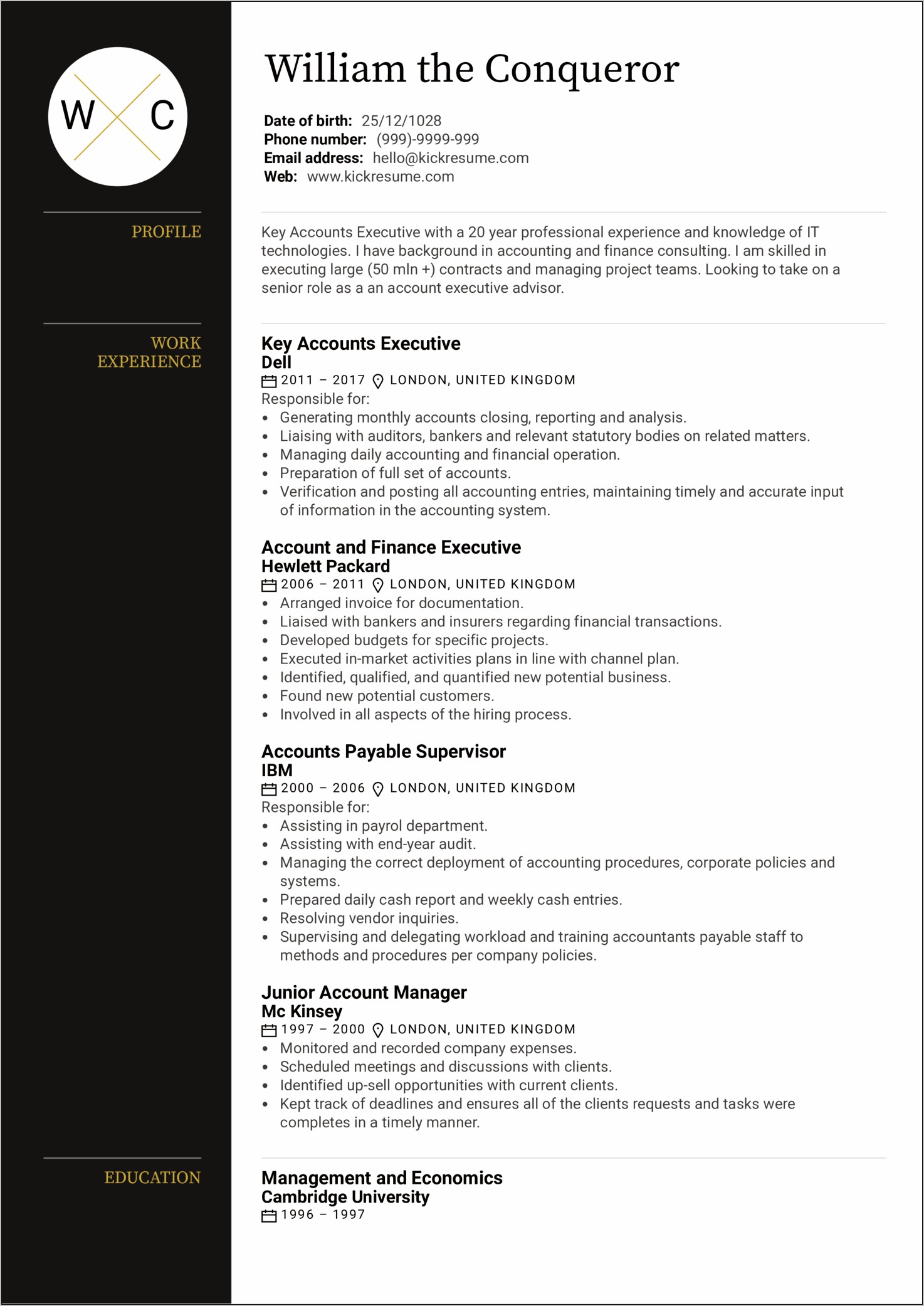 Customer Service Account Manager Resume