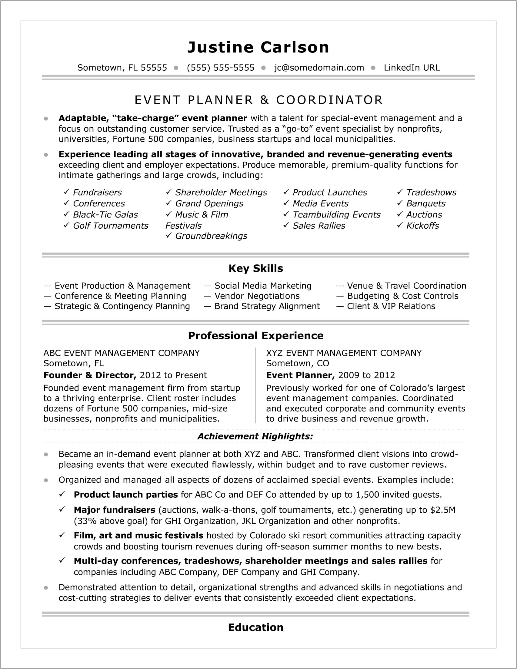 Customer Service Coordinator Resume Examples