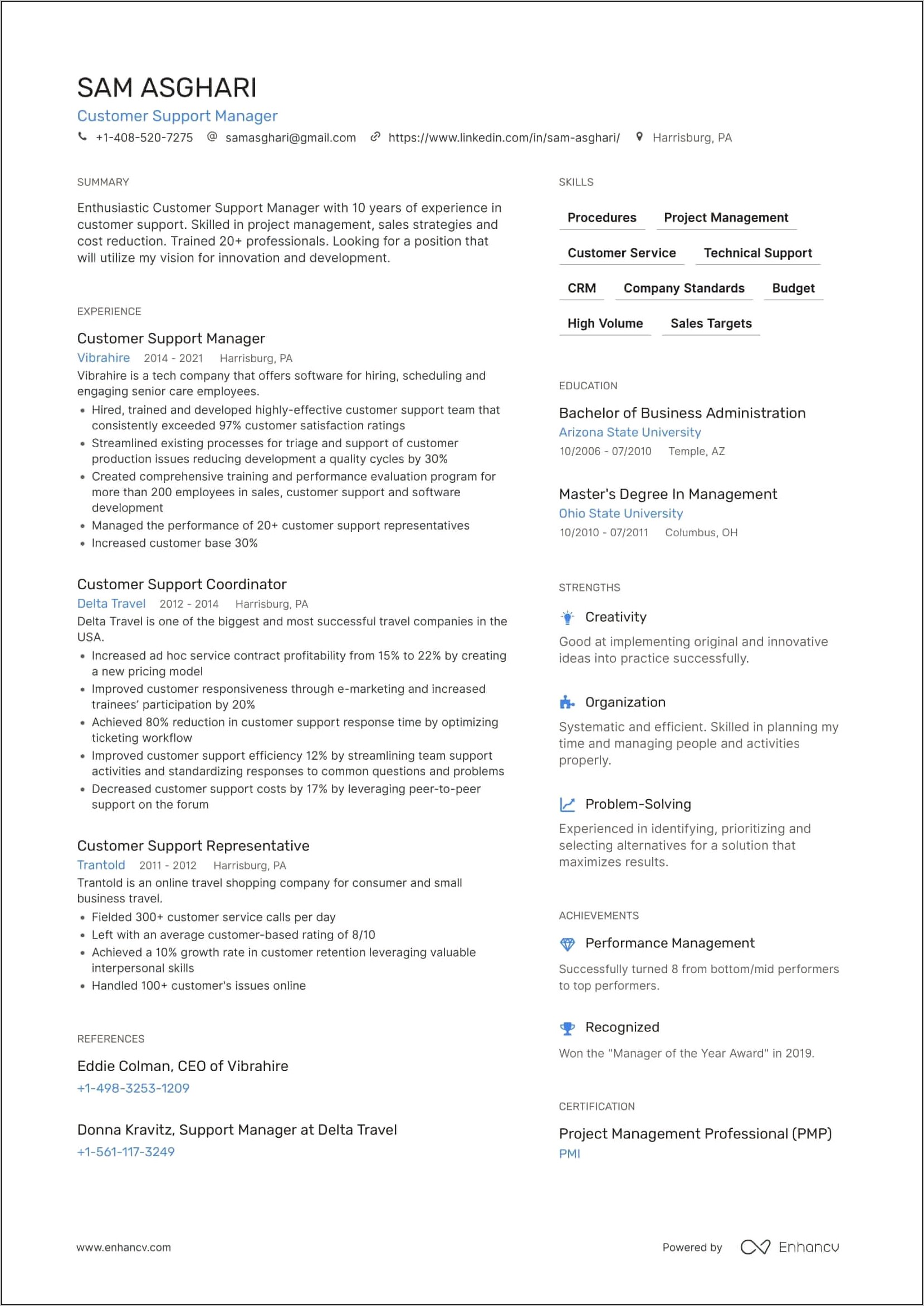 Customer Service Resume Skills Samples