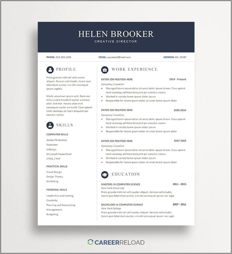 Cv Template Download In Ms Word