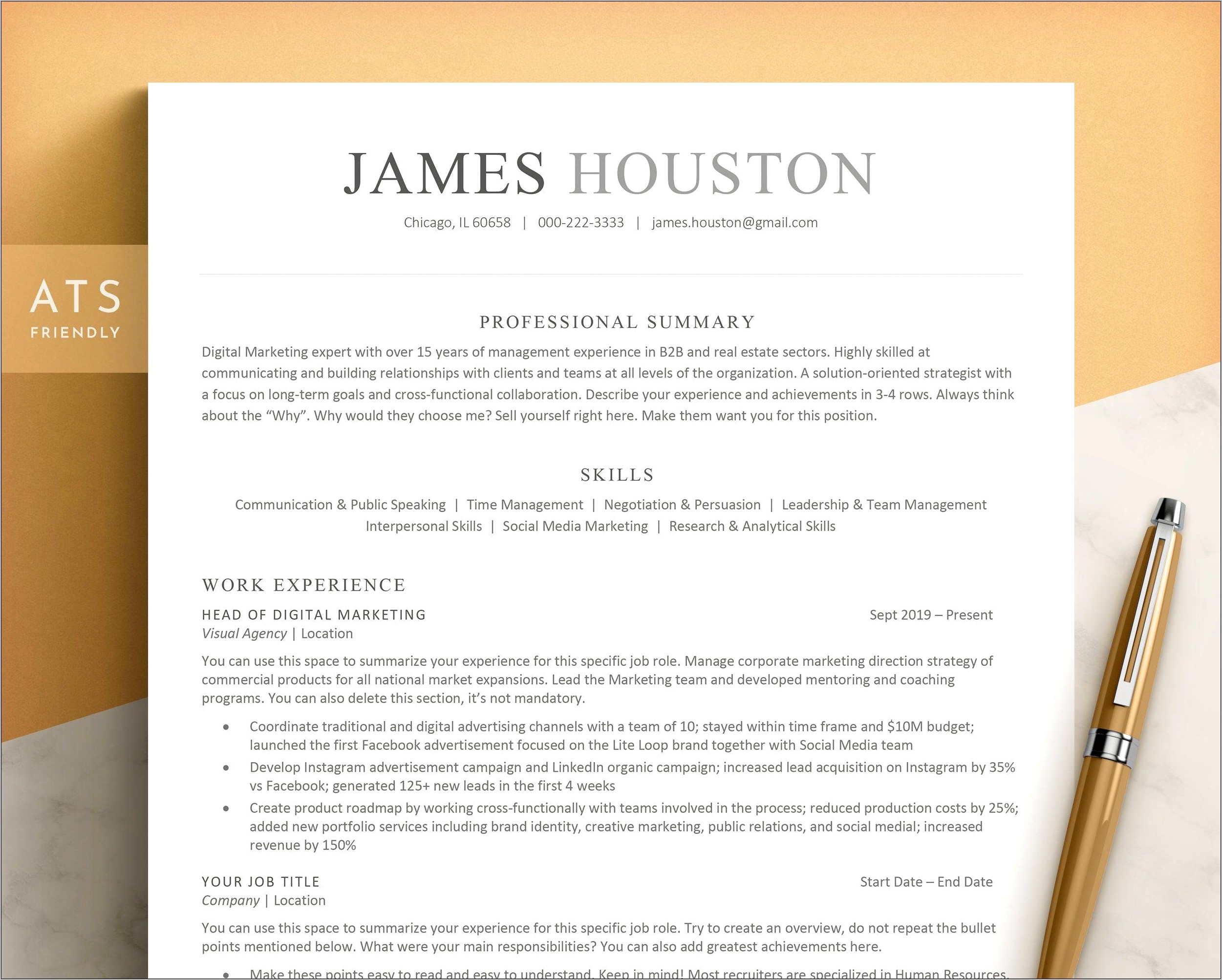 Cv Template Word Download South Africa