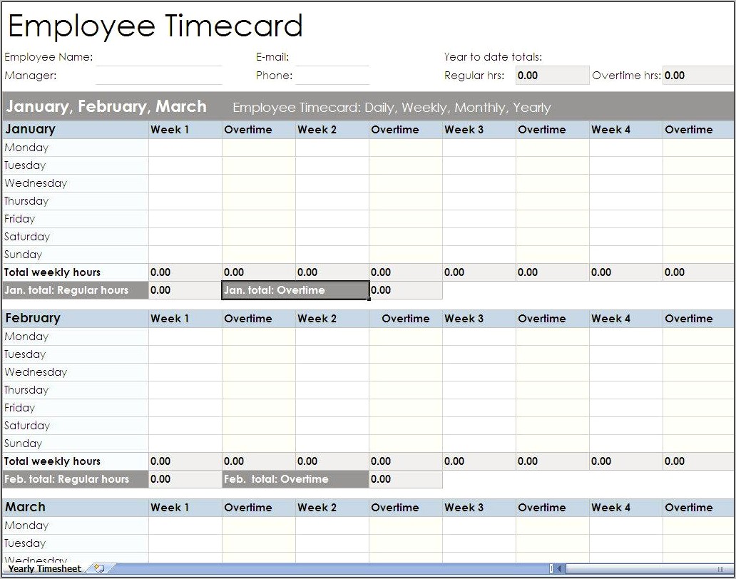 Daily Time Tracker Excel Template Download