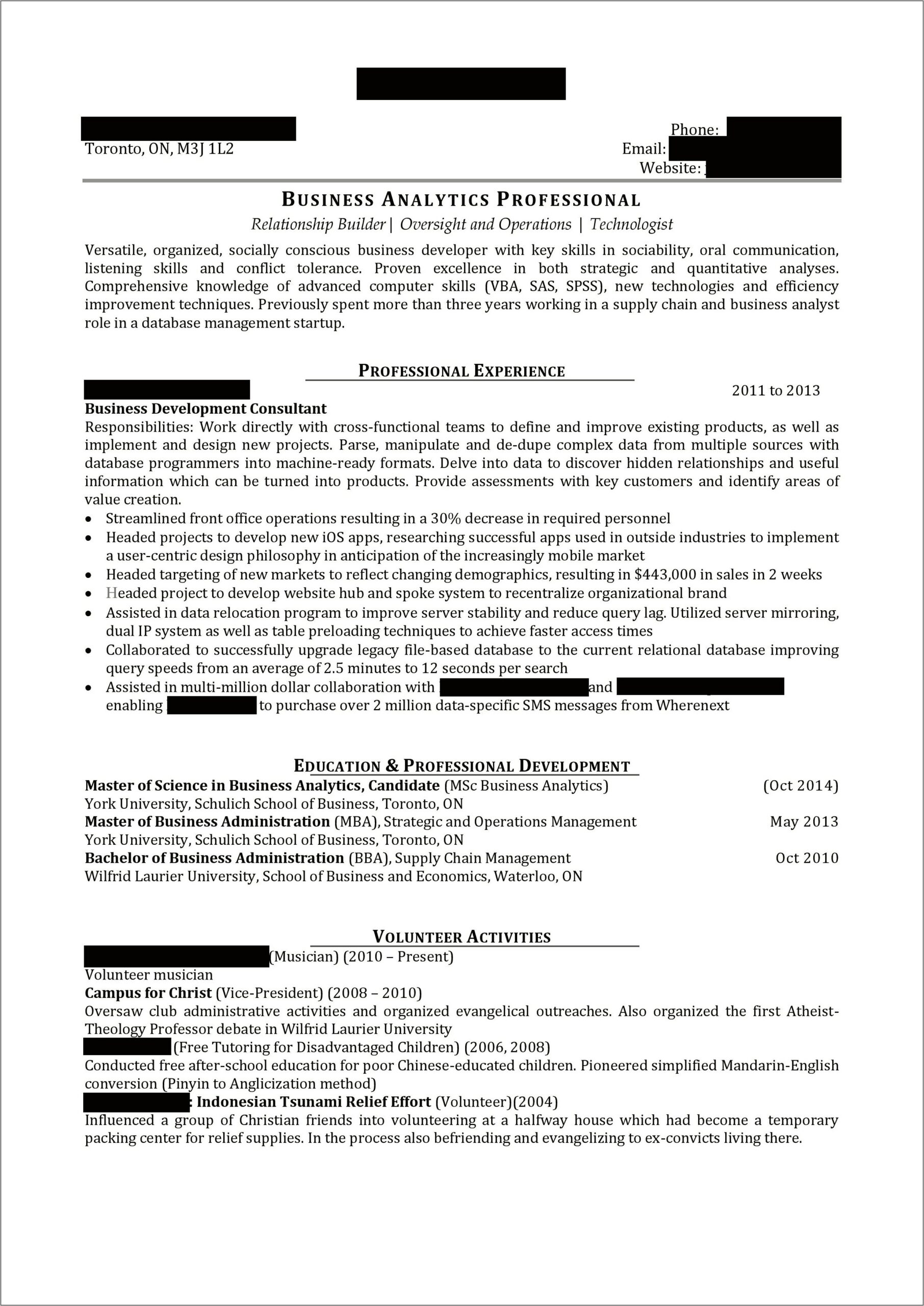 Data Analyst Internship Resume Examples