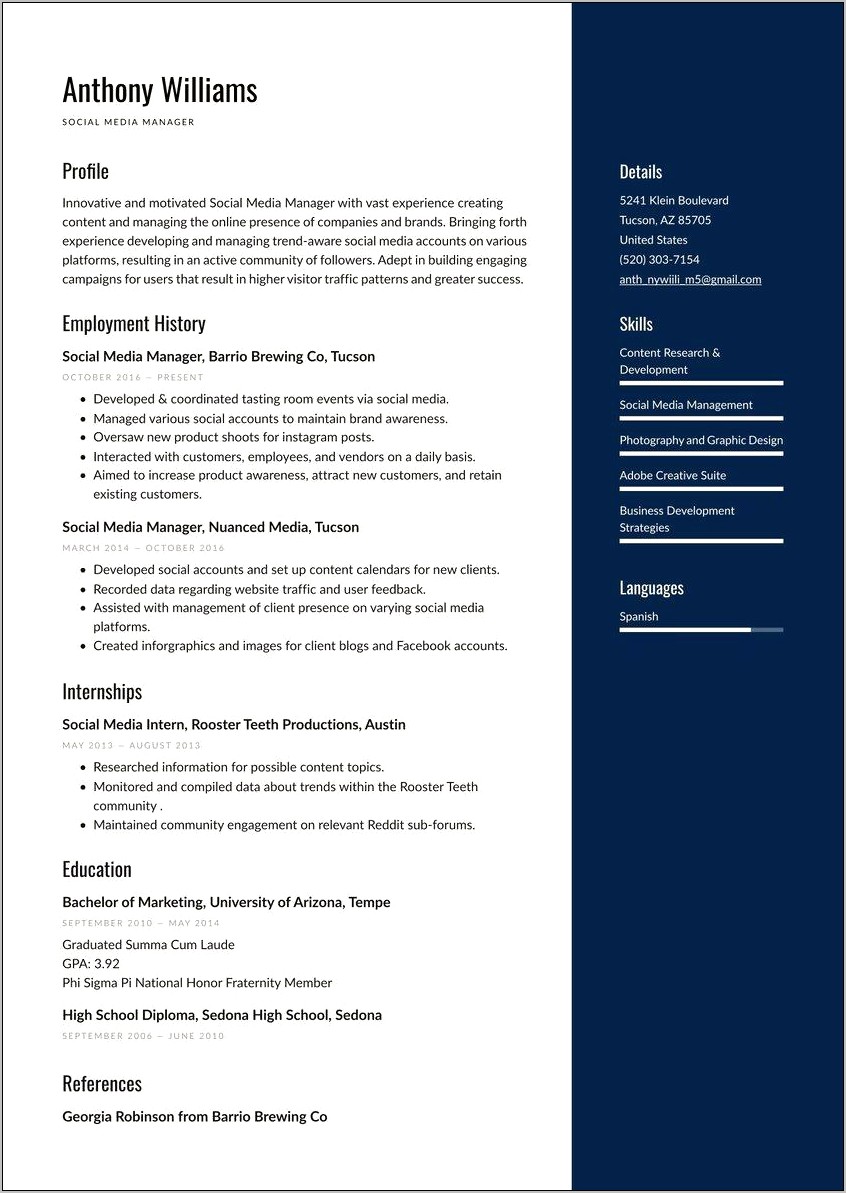 Data Analytics Manager Resume Sample